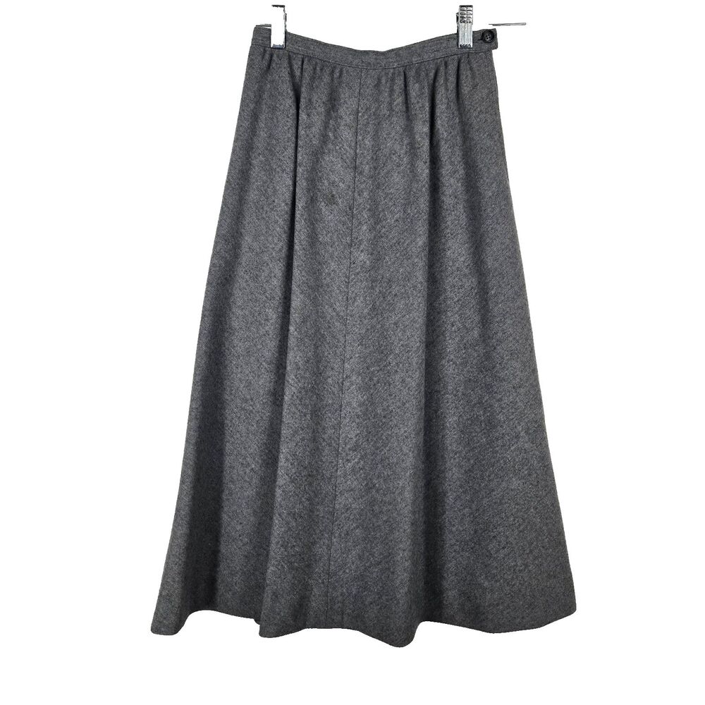 Pendleton Women's Size 8 Gray Wool Midiโ Skirt Vintage READ